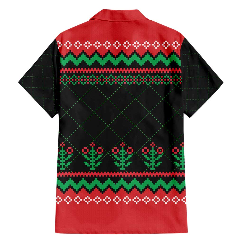 Christmas Cat Family Matching Puletasi and Hawaiian Shirt with Grumpy Cat in Santa Hat Holiday Lights - Wonder Print Shop