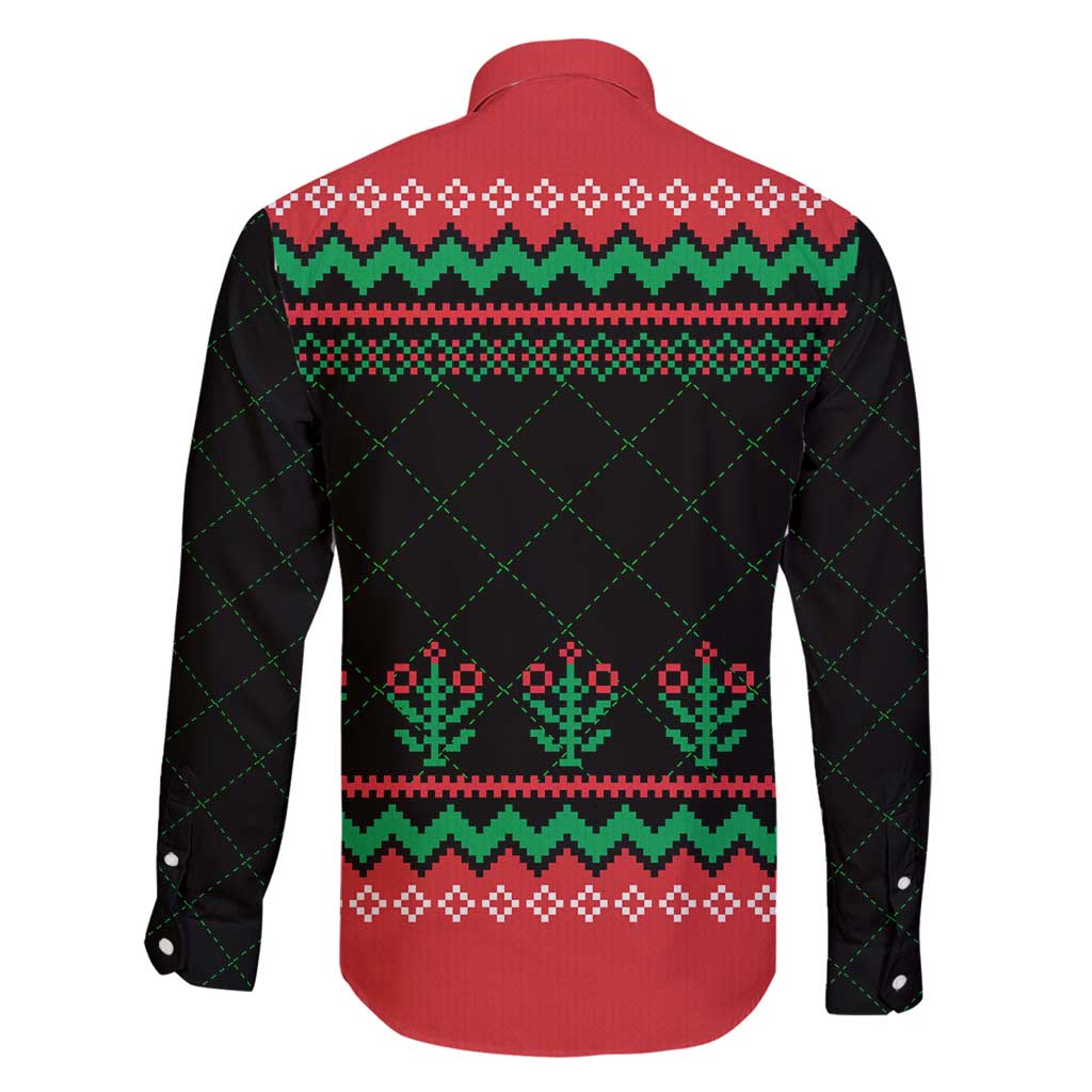 Christmas Cat Family Matching Puletasi and Hawaiian Shirt with Grumpy Cat in Santa Hat Holiday Lights - Wonder Print Shop