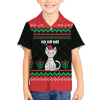 Christmas Cat Family Matching Puletasi and Hawaiian Shirt with Grumpy Cat in Santa Hat Holiday Lights - Wonder Print Shop
