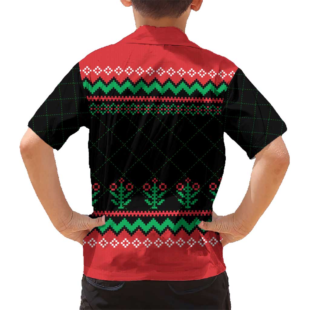 Christmas Cat Family Matching Short Sleeve Bodycon Dress and Hawaiian Shirt with Grumpy Cat in Santa Hat Holiday Lights - Wonder Print Shop