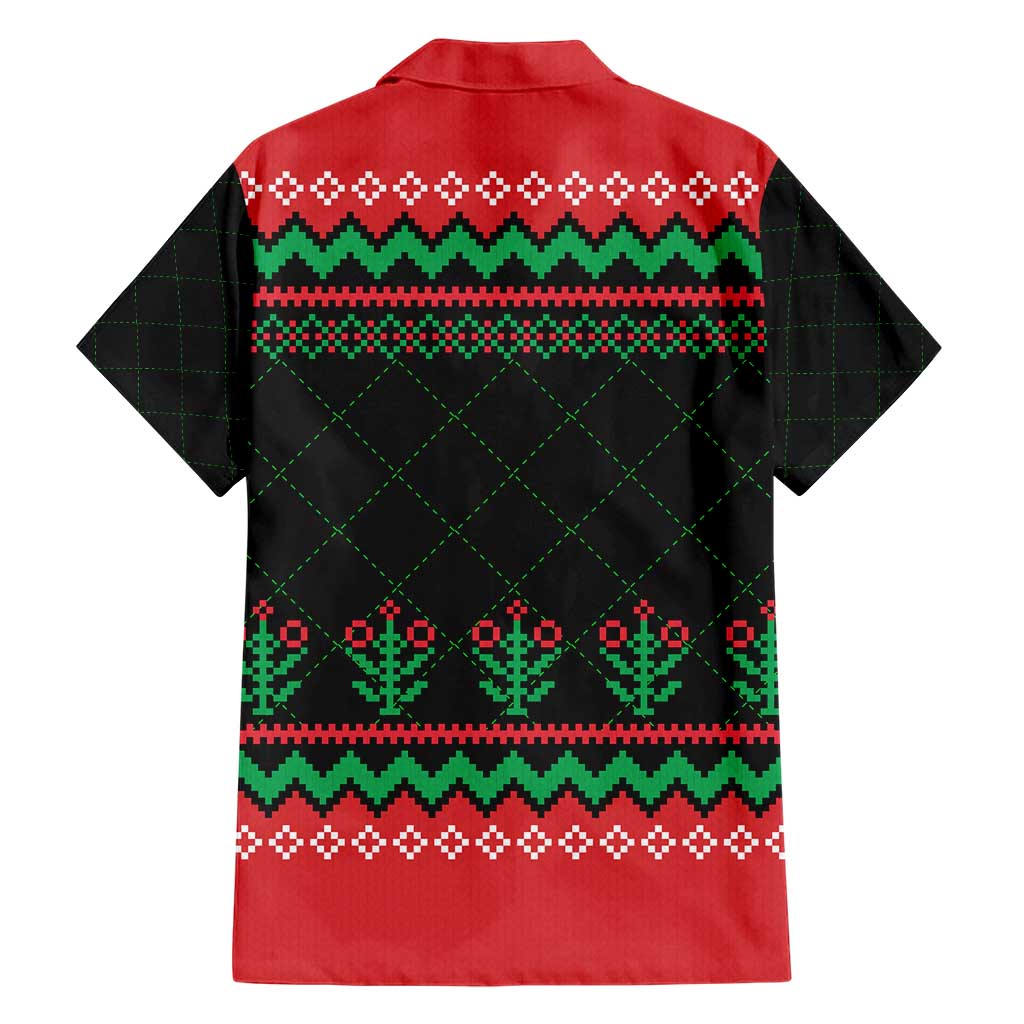 Christmas Cat Family Matching Short Sleeve Bodycon Dress and Hawaiian Shirt with Grumpy Cat in Santa Hat Holiday Lights - Wonder Print Shop