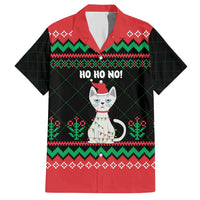 Christmas Cat Hawaiian Shirt with Grumpy Cat in Santa Hat Holiday Lights - Wonder Print Shop