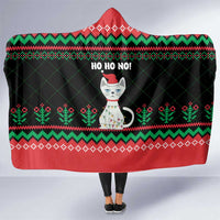 Christmas Cat Hooded Blanket with Grumpy Cat in Santa Hat Holiday Lights - Wonder Print Shop