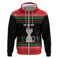 Christmas Cat Hoodie with Grumpy Cat in Santa Hat Holiday Lights - Wonder Print Shop