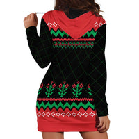 Christmas Cat Hoodie Dress with Grumpy Cat in Santa Hat Holiday Lights - Wonder Print Shop