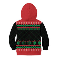 Christmas Cat Kid Hoodie with Grumpy Cat in Santa Hat Holiday Lights - Wonder Print Shop