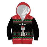 Christmas Cat Kid Hoodie with Grumpy Cat in Santa Hat Holiday Lights - Wonder Print Shop