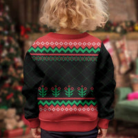 Christmas Cat Kid Ugly Christmas Sweater with Grumpy Cat in Santa Hat Holiday Lights - Wonder Print Shop