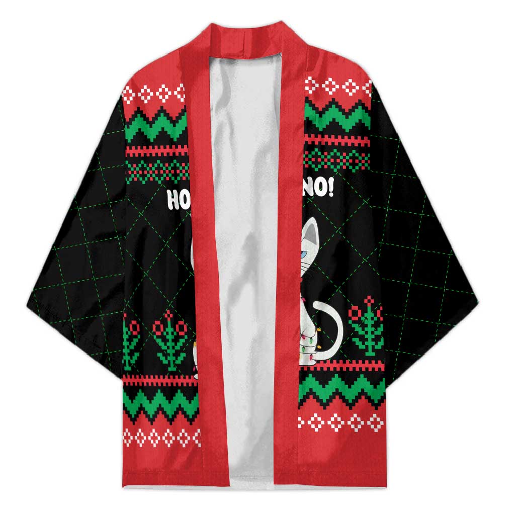 Christmas Cat Kimono with Grumpy Cat in Santa Hat Holiday Lights - Wonder Print Shop