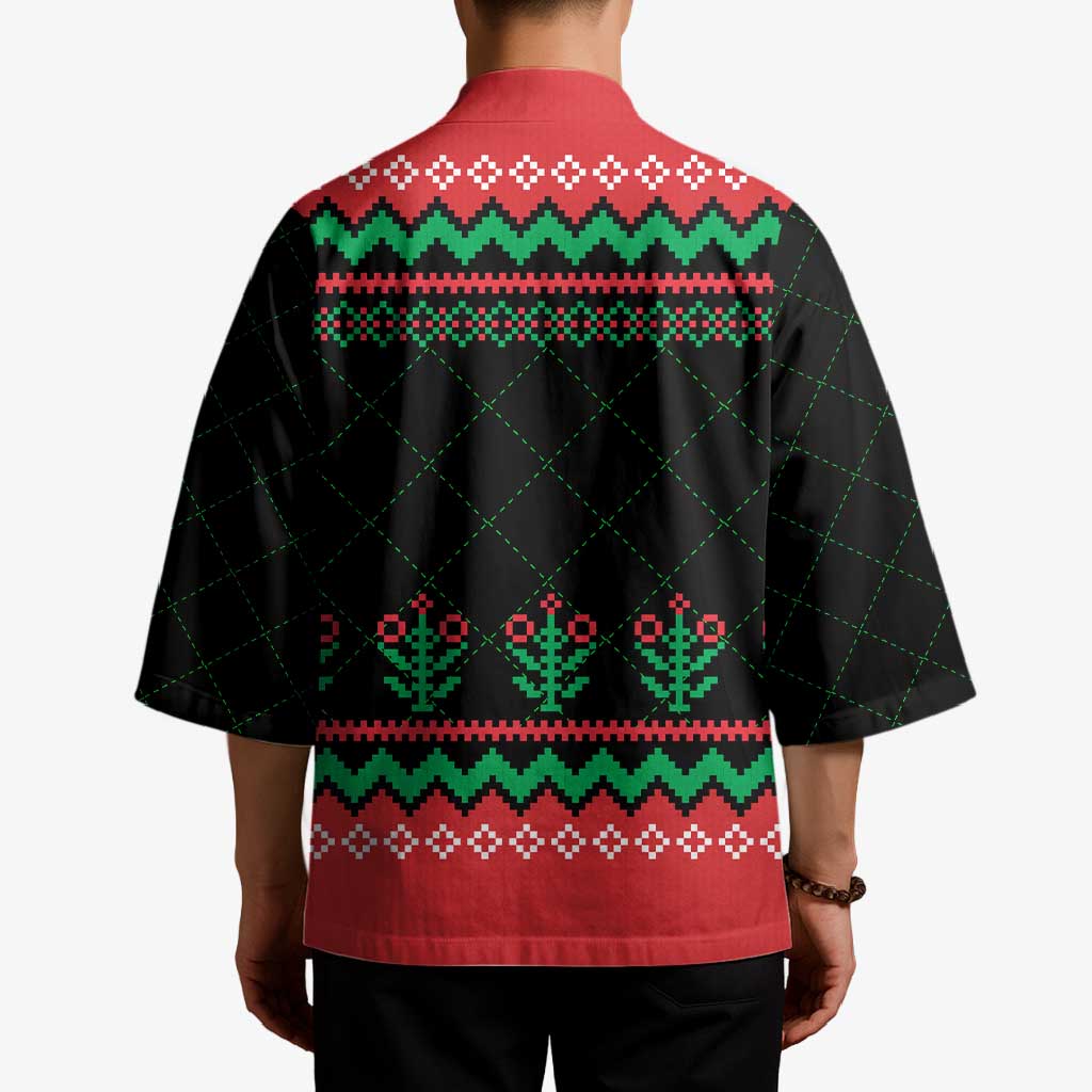 Christmas Cat Kimono with Grumpy Cat in Santa Hat Holiday Lights - Wonder Print Shop