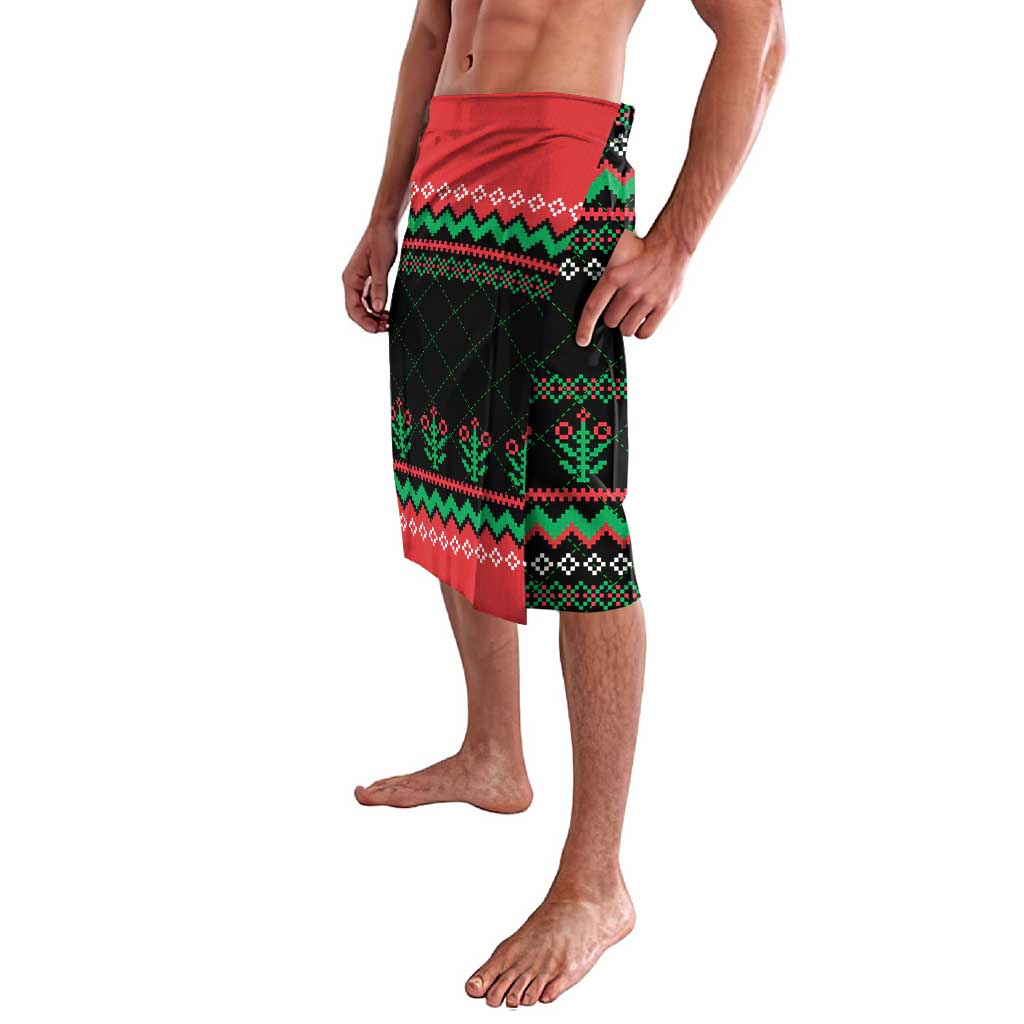 Christmas Cat Lavalava with Grumpy Cat in Santa Hat Holiday Lights - Wonder Print Shop