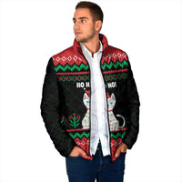 Christmas Cat Padded Jacket with Grumpy Cat in Santa Hat Holiday Lights - Wonder Print Shop