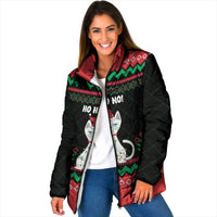 Christmas Cat Padded Jacket with Grumpy Cat in Santa Hat Holiday Lights - Wonder Print Shop