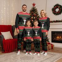 Christmas Cat Christmas Pajama Set with Grumpy Cat in Santa Hat Holiday Lights - Wonder Print Shop