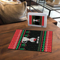 Christmas Cat Puzzle with Grumpy Cat in Santa Hat Holiday Lights - Wonder Print Shop