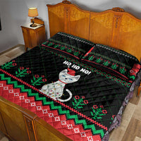 Christmas Cat Quilt Bed Set with Grumpy Cat in Santa Hat Holiday Lights - Wonder Print Shop