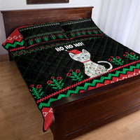 Christmas Cat Quilt Bed Set with Grumpy Cat in Santa Hat Holiday Lights - Wonder Print Shop