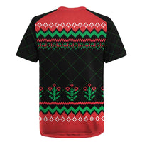 Christmas Cat Rugby Jersey with Grumpy Cat in Santa Hat Holiday Lights - Wonder Print Shop