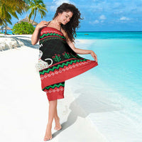 Christmas Cat Sarong with Grumpy Cat in Santa Hat Holiday Lights - Wonder Print Shop