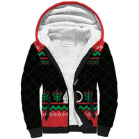Christmas Cat Sherpa Hoodie with Grumpy Cat in Santa Hat Holiday Lights - Wonder Print Shop