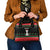 Christmas Cat Shoulder Handbag with Grumpy Cat in Santa Hat Holiday Lights - Wonder Print Shop