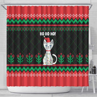 Christmas Cat Shower Curtain with Grumpy Cat in Santa Hat Holiday Lights - Wonder Print Shop