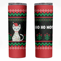 Christmas Cat Skinny Tumbler with Grumpy Cat in Santa Hat Holiday Lights - Wonder Print Shop