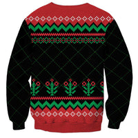 Christmas Cat Sweatshirt with Grumpy Cat in Santa Hat Holiday Lights - Wonder Print Shop