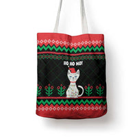 Christmas Cat Tote Bag with Grumpy Cat in Santa Hat Holiday Lights - Wonder Print Shop
