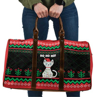Christmas Cat Travel Bag with Grumpy Cat in Santa Hat Holiday Lights - Wonder Print Shop