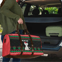 Christmas Cat Travel Bag with Grumpy Cat in Santa Hat Holiday Lights - Wonder Print Shop