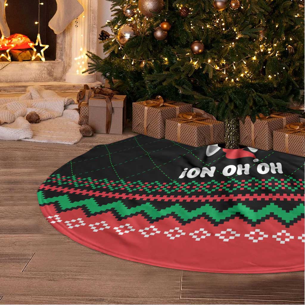 Christmas Cat Tree Skirt with Grumpy Cat in Santa Hat Holiday Lights - Wonder Print Shop