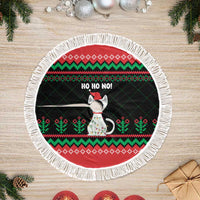 Christmas Cat Tree Skirt with Grumpy Cat in Santa Hat Holiday Lights - Wonder Print Shop