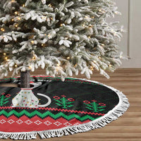 Christmas Cat Tree Skirt with Grumpy Cat in Santa Hat Holiday Lights - Wonder Print Shop
