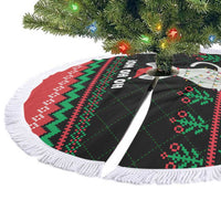 Christmas Cat Tree Skirt with Grumpy Cat in Santa Hat Holiday Lights - Wonder Print Shop