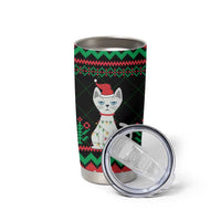 Christmas Cat Tumbler Cup with Grumpy Cat in Santa Hat Holiday Lights - Wonder Print Shop