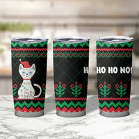 Christmas Cat Tumbler Cup with Grumpy Cat in Santa Hat Holiday Lights - Wonder Print Shop