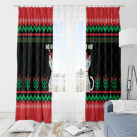 Christmas Cat Window Curtain with Grumpy Cat in Santa Hat Holiday Lights - Wonder Print Shop