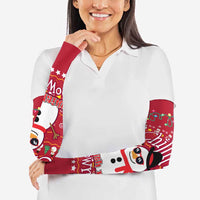 Christmas Chillin With My Snowmies Arm Sleeves Cool Snowman Red Snowflake Light String - Wonder Print Shop