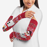 Christmas Chillin With My Snowmies Arm Sleeves Cool Snowman Red Snowflake Light String - Wonder Print Shop