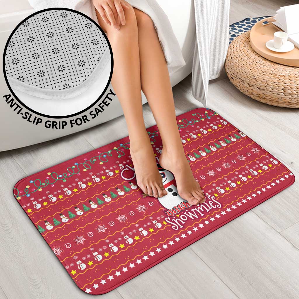 Christmas Chillin With My Snowmies Bathroom Set Cool Snowman Red Snowflake Light String - Wonder Print Shop