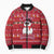 Christmas Chillin With My Snowmies Bomber Puffer Jacket Cool Snowman Red Snowflake Light String - Wonder Print Shop