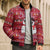 Christmas Chillin With My Snowmies Bomber Puffer Jacket Cool Snowman Red Snowflake Light String - Wonder Print Shop