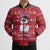 Christmas Chillin With My Snowmies Bomber Puffer Jacket Cool Snowman Red Snowflake Light String - Wonder Print Shop