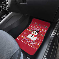 Christmas Chillin With My Snowmies Car Mats Cool Snowman Red Snowflake Light String - Wonder Print Shop