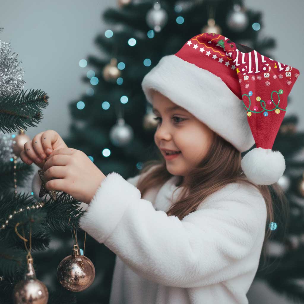 Christmas Chillin With My Snowmies Christmas Santa Hat Cool Snowman Red Snowflake Light String - Wonder Print Shop
