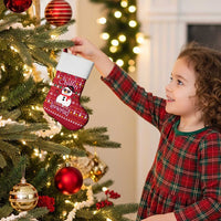 Christmas Chillin With My Snowmies Christmas Stocking Cool Snowman Red Snowflake Light String - Wonder Print Shop