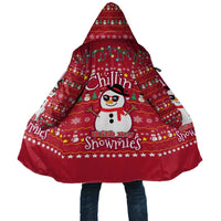 Christmas Chillin With My Snowmies Cloak Cool Snowman Red Snowflake Light String - Wonder Print Shop