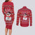 Christmas Chillin With My Snowmies Couples Matching Long Sleeve Bodycon Dress and Long Sleeve Button Shirt Cool Snowman Red Snowflake Light String - Wonder Print Shop
