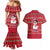 Christmas Chillin With My Snowmies Couples Matching Mermaid Dress and Hawaiian Shirt Cool Snowman Red Snowflake Light String - Wonder Print Shop